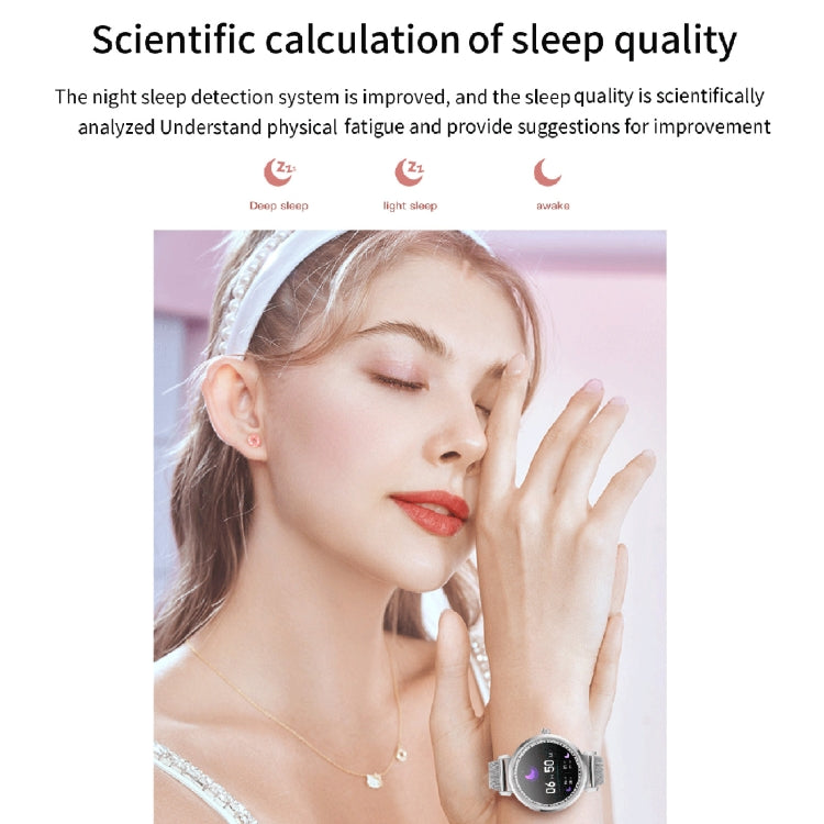 KC06 Women Menstrual Period Smart Watch Bracelet, Blood Pressure / Heart Rate Monitoring, Steel Strap(Silver) by bashfashion