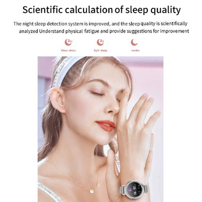 KC06 Women Menstrual Period Smart Watch Bracelet, Blood Pressure / Heart Rate Monitoring, Steel Strap(Silver) by bashfashion