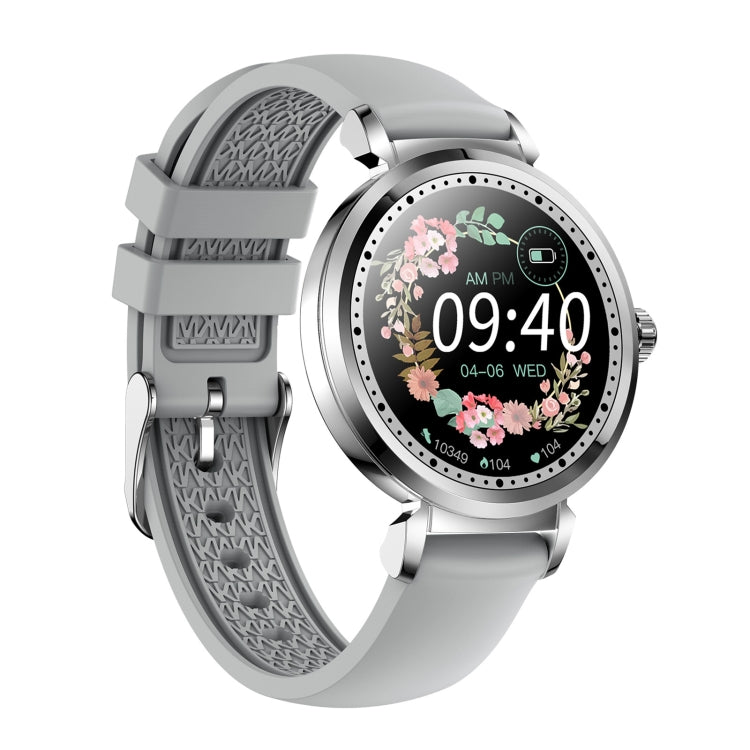 KC06 Women Menstrual Period Smart Watch Bracelet, Blood Pressure / Heart Rate Monitoring, Silicone Strap(Silver) by bashfashion