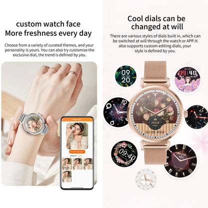 KC06 Women Menstrual Period Smart Watch Bracelet, Blood Pressure / Heart Rate Monitoring, Silicone Strap(Gold) by bashfashion