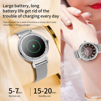 KC06 Women Menstrual Period Smart Watch Bracelet, Blood Pressure / Heart Rate Monitoring, Silicone Strap(Silver) by bashfashion