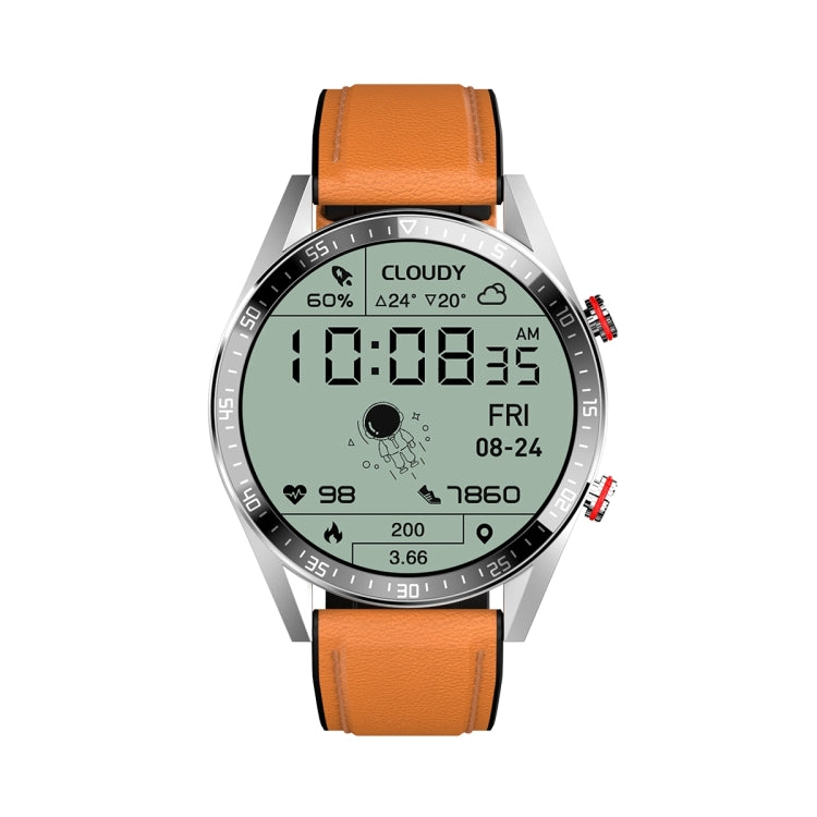 DW16 1.39 inch AMOLED Screen Smart Watch, Support Heart Rate / Blood Pressure Monitoring, Leather Strap(Brown) by bashfashion