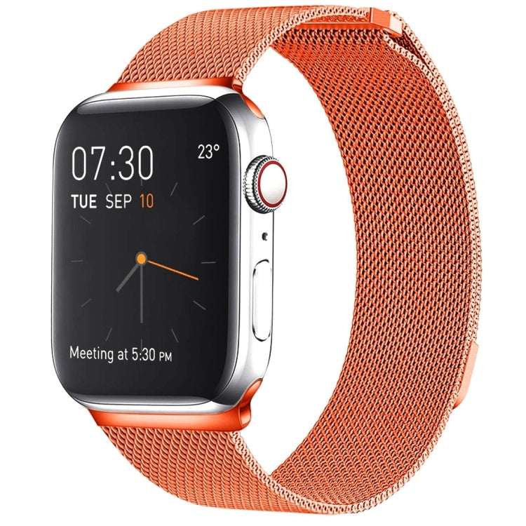 Milanese Loop Magnetic Stainless Steel Watch Band for Apple Watch Ultra 49mm&Watch Ultra 2 49mm / Series 10 46mm / 9&8&7 45mm / SE 3&SE 2&6&SE&5&4 44mm / 3&2&1 42mm(Orange) by bashfashion