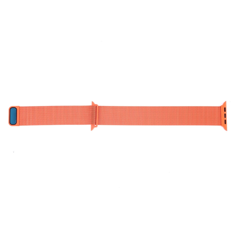 Milanese Loop Magnetic Stainless Steel Watch Band for Apple Watch Ultra 49mm&Watch Ultra 2 49mm / Series 10 46mm / 9&8&7 45mm / SE 3&SE 2&6&SE&5&4 44mm / 3&2&1 42mm(Orange) by bashfashion