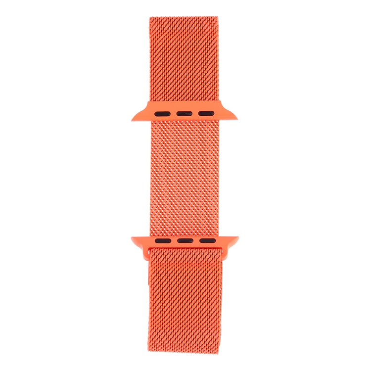 Milanese Loop Magnetic Stainless Steel Watch Band for Apple Watch Ultra 49mm&Watch Ultra 2 49mm / Series 10 46mm / 9&8&7 45mm / SE 3&SE 2&6&SE&5&4 44mm / 3&2&1 42mm(Orange) by bashfashion