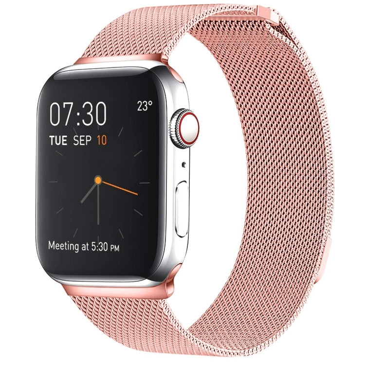 Milanese Loop Magnetic Stainless Steel Watch Band for Apple Watch Ultra 49mm&Watch Ultra 2 49mm / Series 10 46mm / 9&8&7 45mm / SE 3&SE 2&6&SE&5&4 44mm / 3&2&1 42mm(Pink) by bashfashion