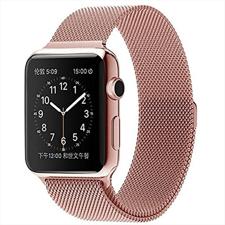 Milanese Loop Magnetic Stainless Steel Watch Band for Apple Watch Ultra 49mm&Watch Ultra 2 49mm / Series 10 46mm / 9&8&7 45mm / SE 3&SE 2&6&SE&5&4 44mm / 3&2&1 42mm(Rose Pink) by bashfashion
