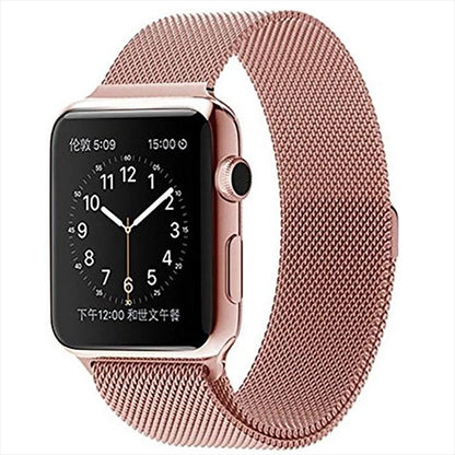 Milanese Loop Magnetic Stainless Steel Watch Band for Apple Watch Ultra 49mm&Watch Ultra 2 49mm / Series 10 46mm / 9&8&7 45mm / SE 3&SE 2&6&SE&5&4 44mm / 3&2&1 42mm(Rose Pink) by bashfashion