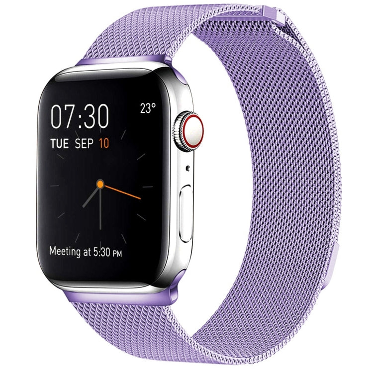 Milanese Loop Magnetic Stainless Steel Watch Band for Apple Watch Ultra 49mm&Watch Ultra 2 49mm / Series 10 46mm / 9&8&7 45mm / SE 3&SE 2&6&SE&5&4 44mm / 3&2&1 42mm(Light Purple) by bashfashion