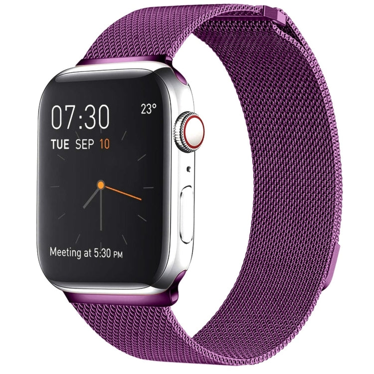Milanese Loop Magnetic Stainless Steel Watch Band for Apple Watch Ultra 49mm&Watch Ultra 2 49mm / Series 10 46mm / 9&8&7 45mm / SE 3&SE 2&6&SE&5&4 44mm / 3&2&1 42mm(Purple) by bashfashion