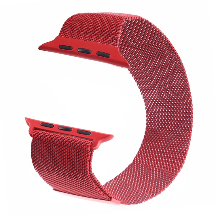 Milanese Loop Magnetic Stainless Steel Watch Band for Apple Watch Ultra 49mm&Watch Ultra 2 49mm / Series 10 46mm / 9&8&7 45mm / SE 3&SE 2&6&SE&5&4 44mm / 3&2&1 42mm(Red) by bashfashion