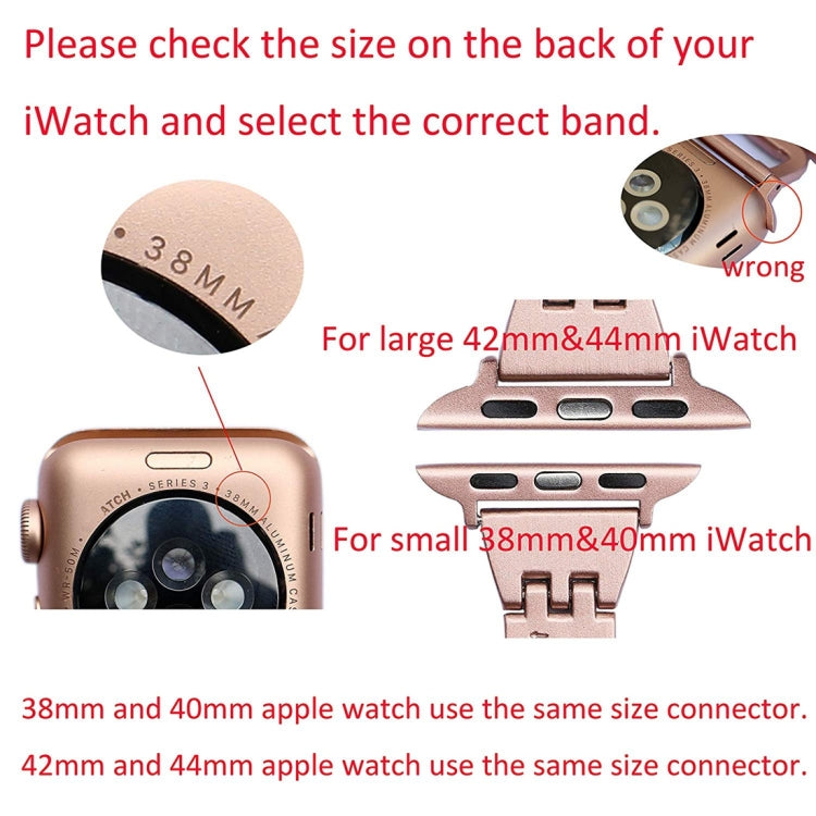 Colorful Diamond Stainless Steel Watch Band for Apple Watch Series 7 41mm / 6 & SE & 5 & 4 40mm / 3 & 2 & 1 38mm(Gold) by bashfashion