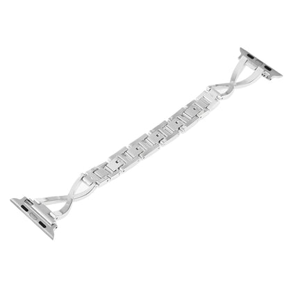 Colorful Diamond Stainless Steel Watch Band for Apple Watch Series 7 41mm / 6 & SE & 5 & 4 40mm / 3 & 2 & 1 38mm(Silver) by bashfashion