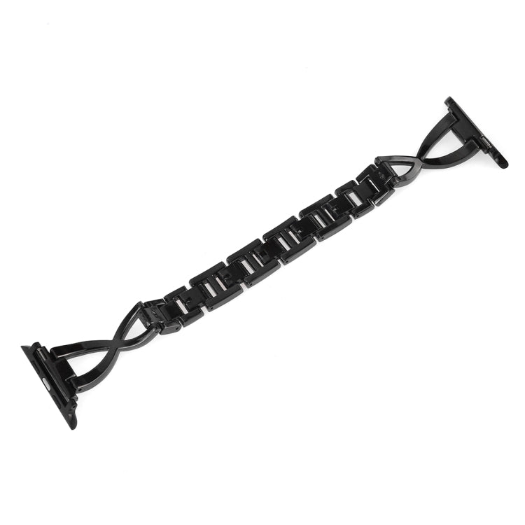 Colorful Diamond Stainless Steel Watch Band for Apple Watch Series 7 45mm / 6 & SE & 5 & 4 44mm / 3 & 2 & 1 42mm(Black) by bashfashion