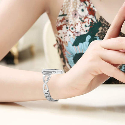 Colorful Diamond Stainless Steel Watch Band for Apple Watch Series 7 45mm / 6 & SE & 5 & 4 44mm / 3 & 2 & 1 42mm(Silver) by bashfashion