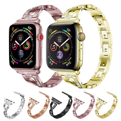 Colorful Diamond Stainless Steel Watch Band for Apple Watch Series 7 45mm / 6 & SE & 5 & 4 44mm / 3 & 2 & 1 42mm(Purple) by bashfashion