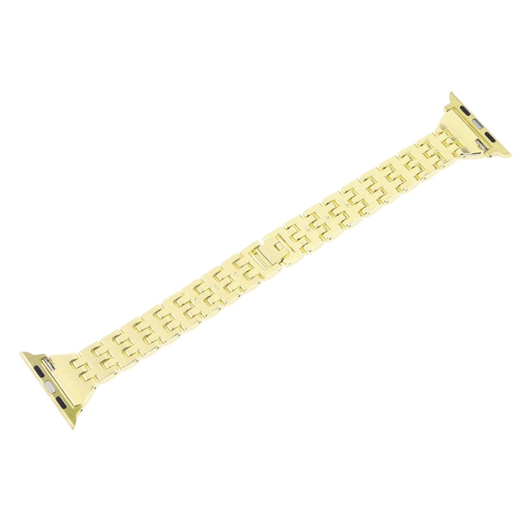 Colorful Diamond Stainless Steel Watch Band for Apple Watch Series 7 45mm / 6 & SE & 5 & 4 44mm / 3 & 2 & 1 42mm(Gold) by bashfashion