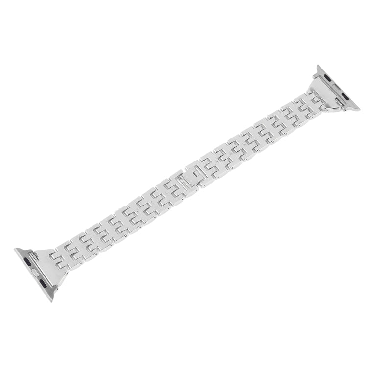 Colorful Diamond Stainless Steel Watch Band for Apple Watch Series 7 45mm / 6 & SE & 5 & 4 44mm / 3 & 2 & 1 42mm(Silver) by bashfashion