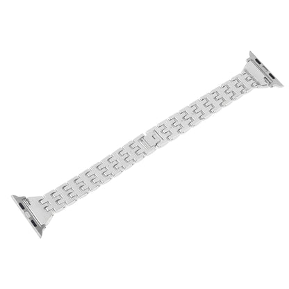 Colorful Diamond Stainless Steel Watch Band for Apple Watch Series 7 45mm / 6 & SE & 5 & 4 44mm / 3 & 2 & 1 42mm(Silver) by bashfashion