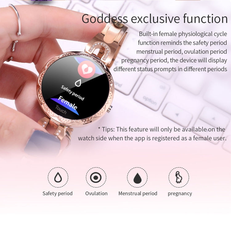 AK15 Fashion Smart Female Bracelet, 1.08 inch Color LCD Screen, IP67 Waterproof, Support Heart Rate Monitoring / Sleep Monitoring / Remote Photography (Rose Gold) by bashfashion