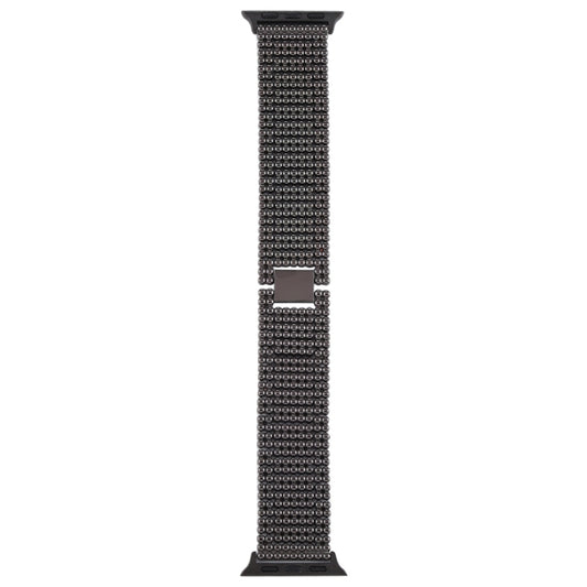 For Apple Watch Series 7 41mm / 6 & SE & 5 & 4 40mm / 3 & 2 & 1 38mm Nine Beads Stainless Steel Wrist Strap Watch Band (Black) by bashfashion