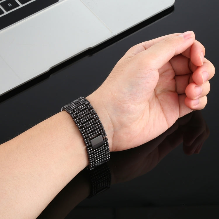 For Apple Watch Series 7 41mm / 6 & SE & 5 & 4 40mm / 3 & 2 & 1 38mm Nine Beads Stainless Steel Wrist Strap Watch Band (Black) by bashfashion