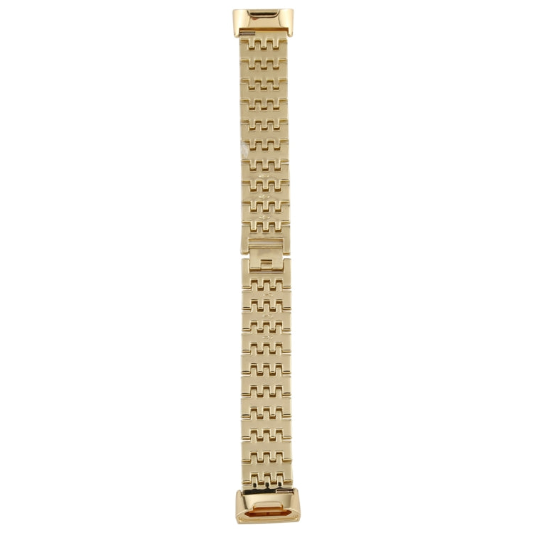 For Fitbit Charge 3 Diamond-studded Stainless Steel Watch Band(Gold) by bashfashion