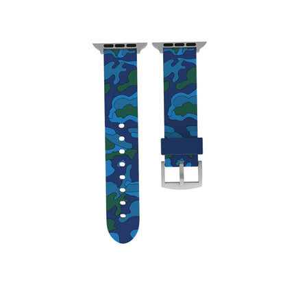 For Apple Watch Series 3 & 2 & 1 38mm Fashion Camouflage Pattern Silicone Watch Band(Blue) by bashfashion