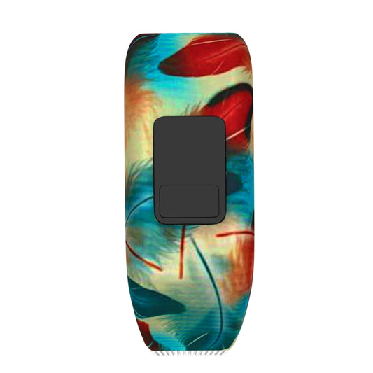 Colourful Feathers Pattern Silicone Sport Watch Band for Garmin Vivofit JR, Size: Small(Colour) by bashfashion