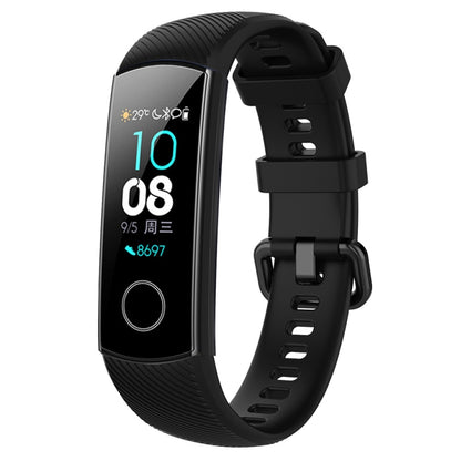 Smart Watch Silicone Watch Band for Huawei Honor Band 4 / Band 5(Black) by bashfashion