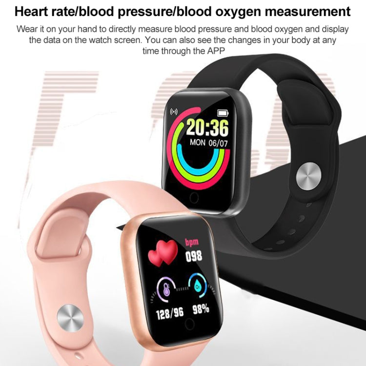 Y68 1.44 inch Smart Watch, Support Heart Rate Blood Pressure Blood Oxygen Monitoring (White) by bashfashion