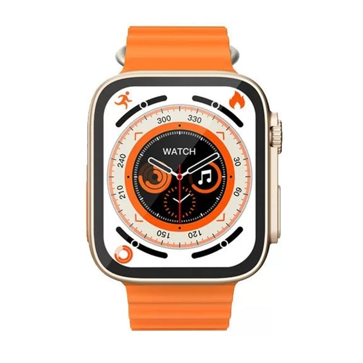 T800 Ultra 1.99 inch Ocean Silicone Band Smart Watch Support Heart Rate / ECG (Orange) by bashfashion
