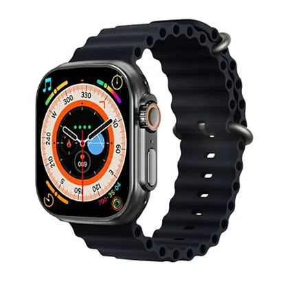 T800 Ultra 1.99 inch Ocean Silicone Band Smart Watch Support Heart Rate / ECG (Black) by bashfashion