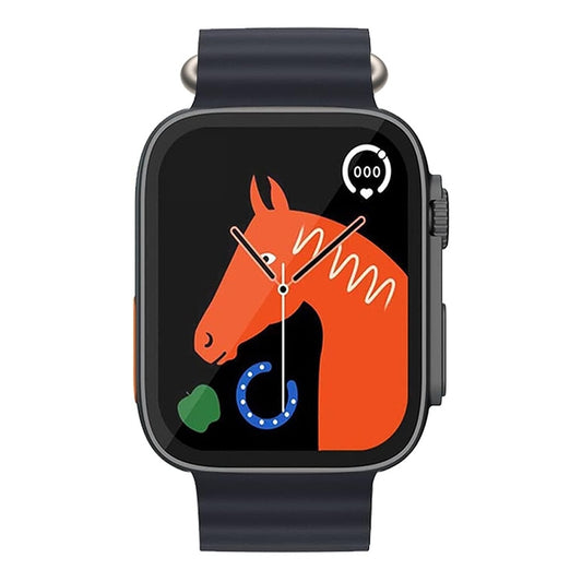 T800 Ultra 1.99 inch Ocean Silicone Band Smart Watch Support Heart Rate / ECG (Black) by bashfashion