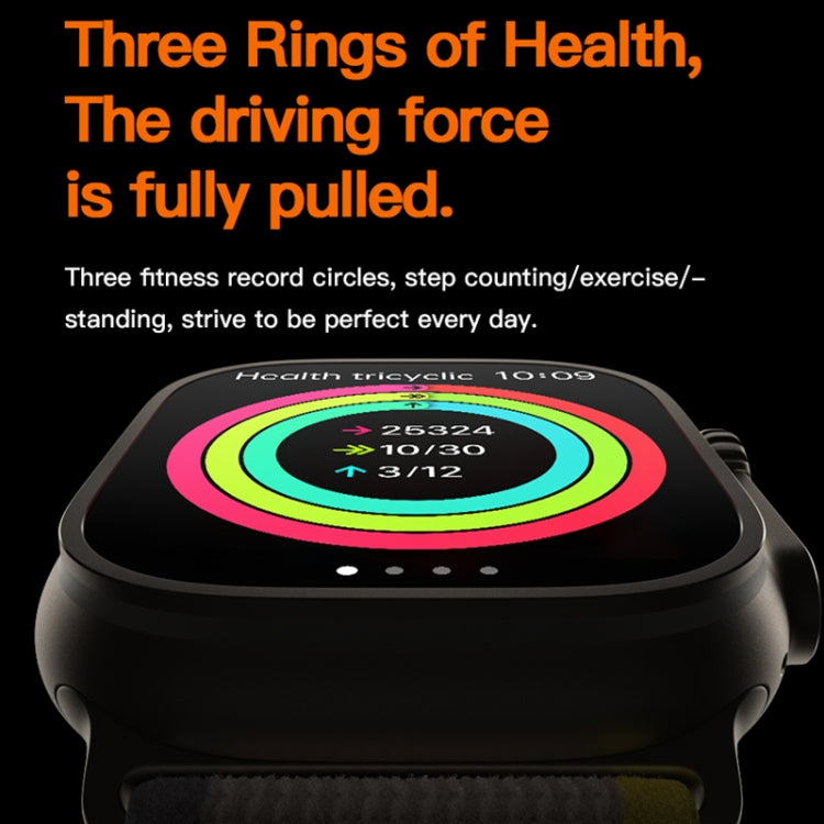 T800 Ultra 1.99 inch Ocean Silicone Band Smart Watch Support Heart Rate / ECG (Orange) by bashfashion