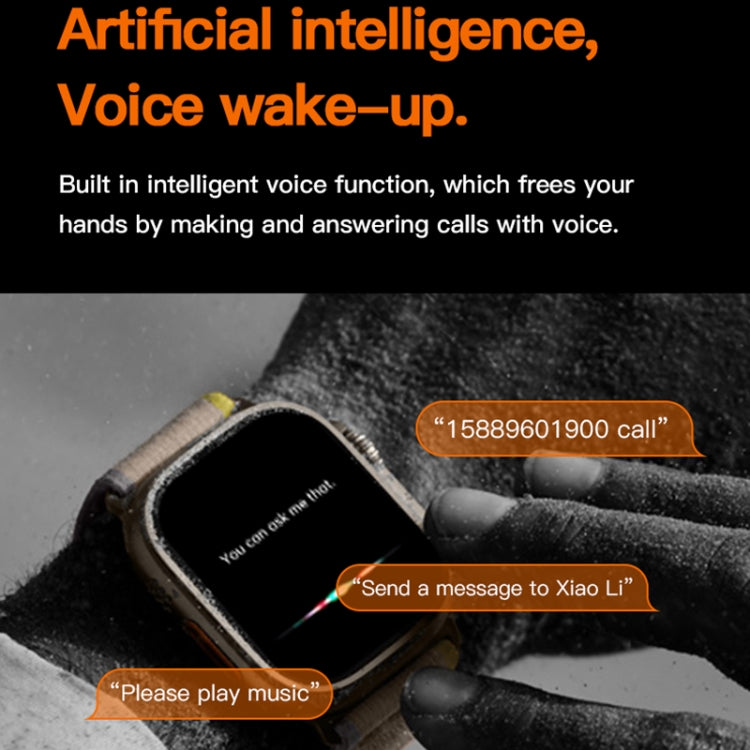 T800 Ultra 1.99 inch Ocean Silicone Band Smart Watch Support Heart Rate / ECG (Orange) by bashfashion