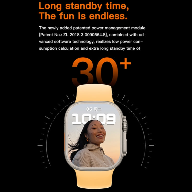 T800 Ultra 1.99 inch Ocean Silicone Band Smart Watch Support Heart Rate / ECG (Yellow) by bashfashion