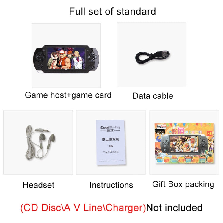 X6 4.3 inch Screen Retro Portable Game Console with 3MP Camera, Built-in 10000 Games, Supports E-book / Recording / Music Playing / Video Playing(White) by bashfashion