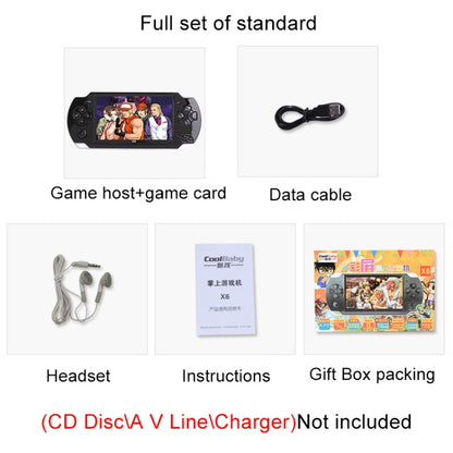 X6 4.3 inch Screen Retro Portable Game Console with 3MP Camera, Built-in 10000 Games, Supports E-book / Recording / Music Playing / Video Playing(White) by bashfashion