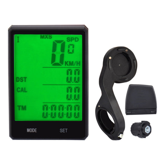 2.8 inch English Wireless Waterproof Cycle Computer LCD Odometer Speedometer with Extension Holder by bashfashion