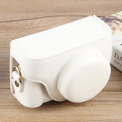 For Sony ZV-1F Vlog Camera Full Body Leather Camera Case Bag with Strap (White) by bashfashion