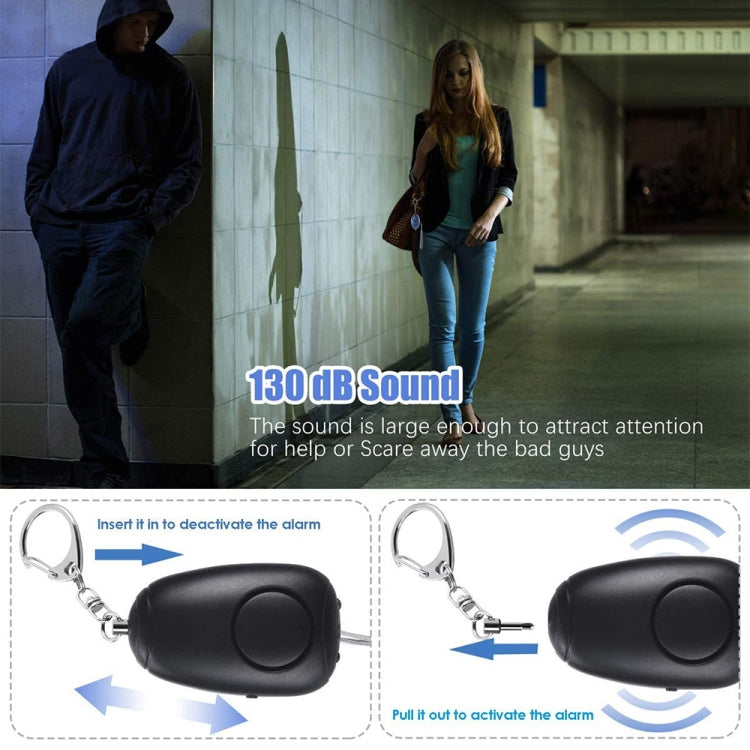BJY-08 130dB Dual Bright LEDs Personal Alarm Women Self-Defense Alarm (Black) by bashfashion