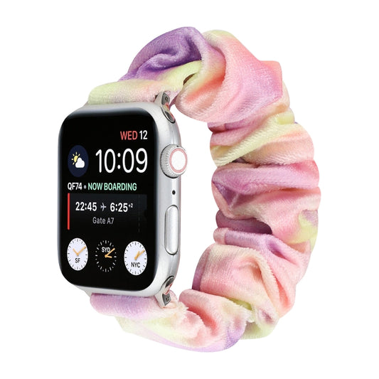 Flannel Hair Ring Strap Watch Band For Apple Watch Series 9&8&7 41mm / SE 3&SE 2&6&SE&5&4 40mm / 3&2&1 38mm(2) by bashfashion