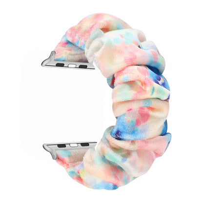 Flannel Hair Ring Strap Watch Band For Apple Watch Series 9&8&7 41mm / SE 3&SE 2&6&SE&5&4 40mm / 3&2&1 38mm(3) by bashfashion