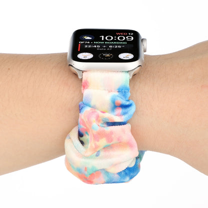 Flannel Hair Ring Strap Watch Band For Apple Watch Series 9&8&7 41mm / SE 3&SE 2&6&SE&5&4 40mm / 3&2&1 38mm(3) by bashfashion