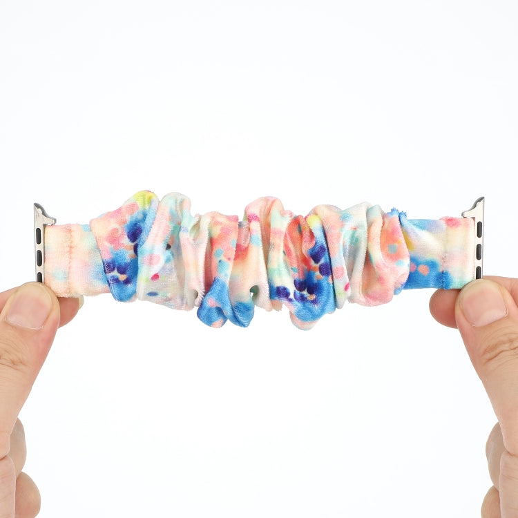 Flannel Hair Ring Strap Watch Band For Apple Watch Series 9&8&7 41mm / SE 3&SE 2&6&SE&5&4 40mm / 3&2&1 38mm(3) by bashfashion