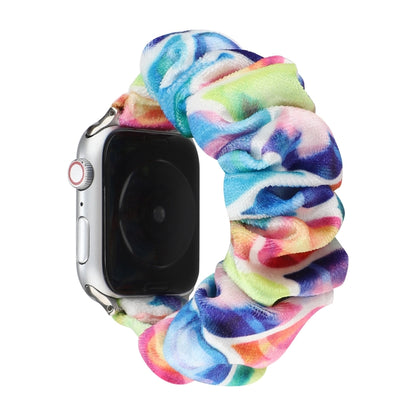 Flannel Hair Ring Strap Watch Band For Apple Watch Series 9&8&7 41mm / SE 3&SE 2&6&SE&5&4 40mm / 3&2&1 38mm(4) by bashfashion