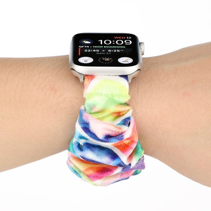 Flannel Hair Ring Strap Watch Band For Apple Watch Series 9&8&7 41mm / SE 3&SE 2&6&SE&5&4 40mm / 3&2&1 38mm(4) by bashfashion