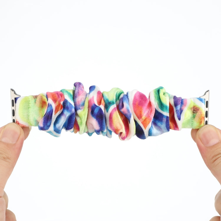 Flannel Hair Ring Strap Watch Band For Apple Watch Series 9&8&7 41mm / SE 3&SE 2&6&SE&5&4 40mm / 3&2&1 38mm(4) by bashfashion