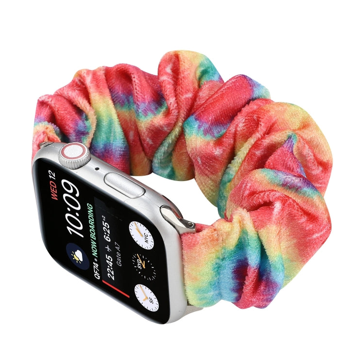 Flannel Hair Ring Strap Watch Band For Apple Watch Series 9&8&7 41mm / SE 3&SE 2&6&SE&5&4 40mm / 3&2&1 38mm(6) by bashfashion